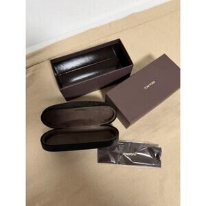 Tom Ford Velvet Sunglasses Eyeglasses Hard Case Box Cleaning Cloth Brown Logo
